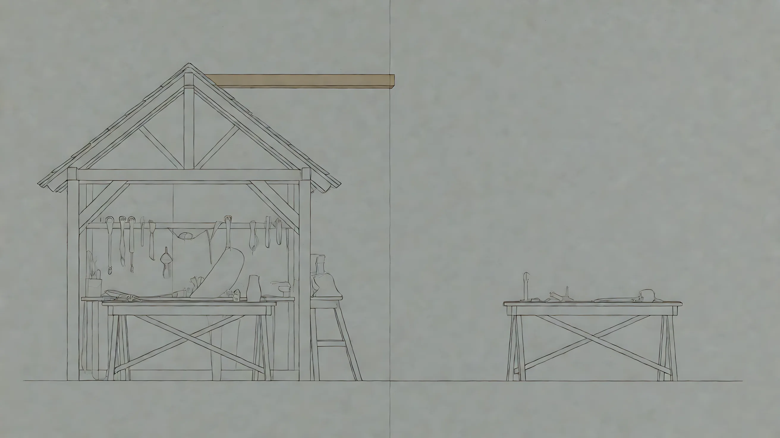 Silverpoint: two workshops share one beam, and the beam is not finished.