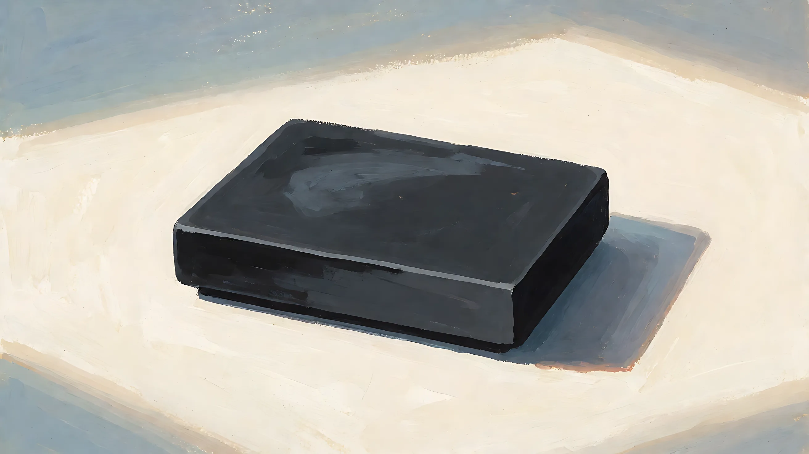 A closed charcoal box with no screen