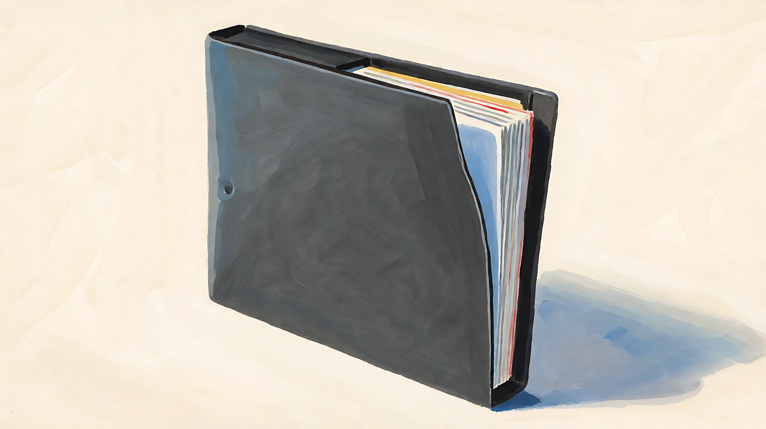 A closed charcoal folder