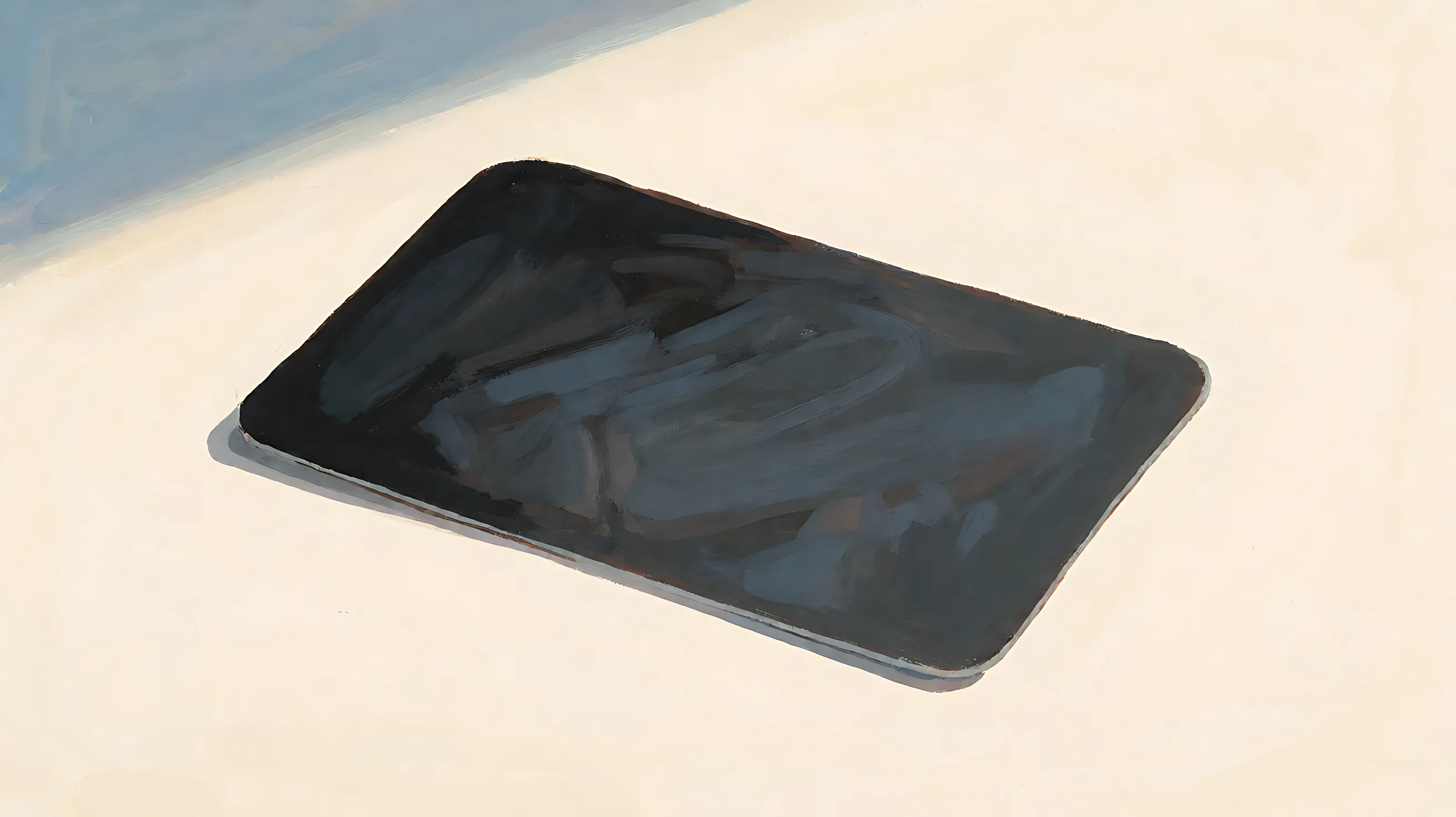 One solid charcoal card with no writing.