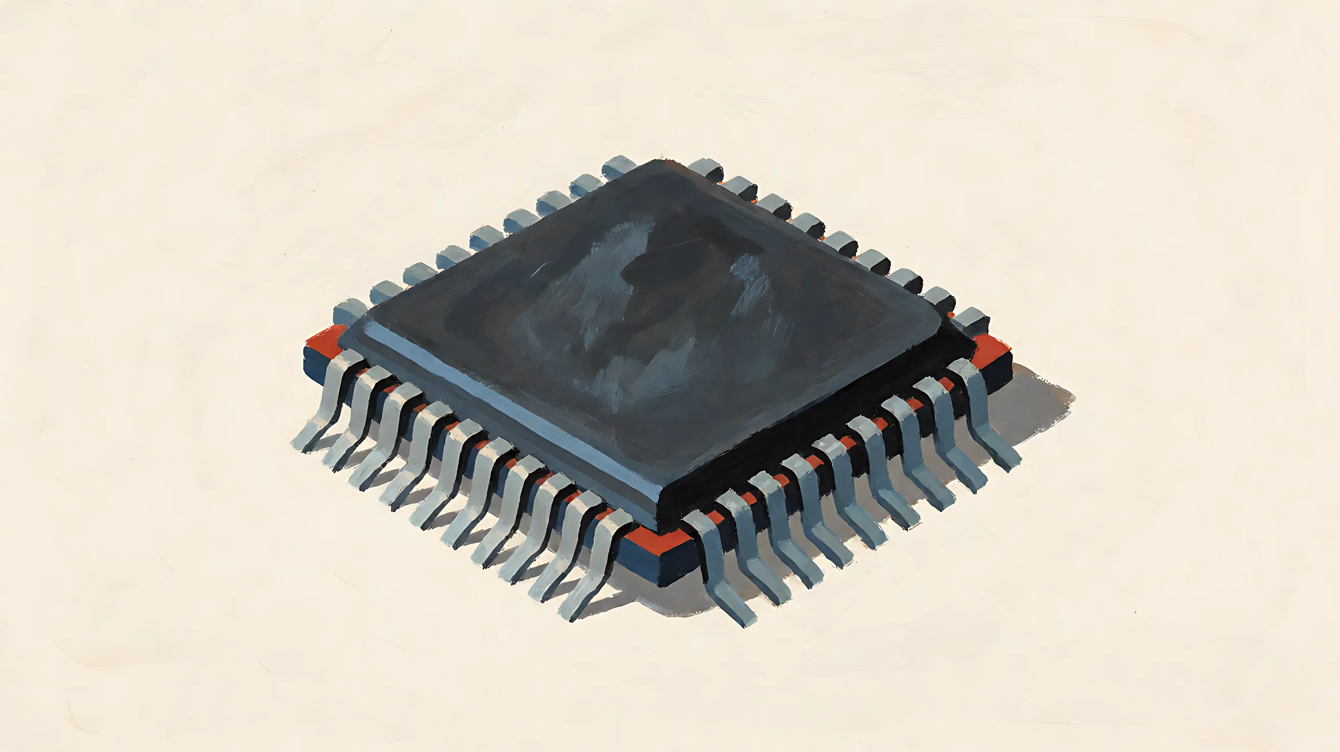 A charcoal chip with a ring of pins and a small oxide-red edge.