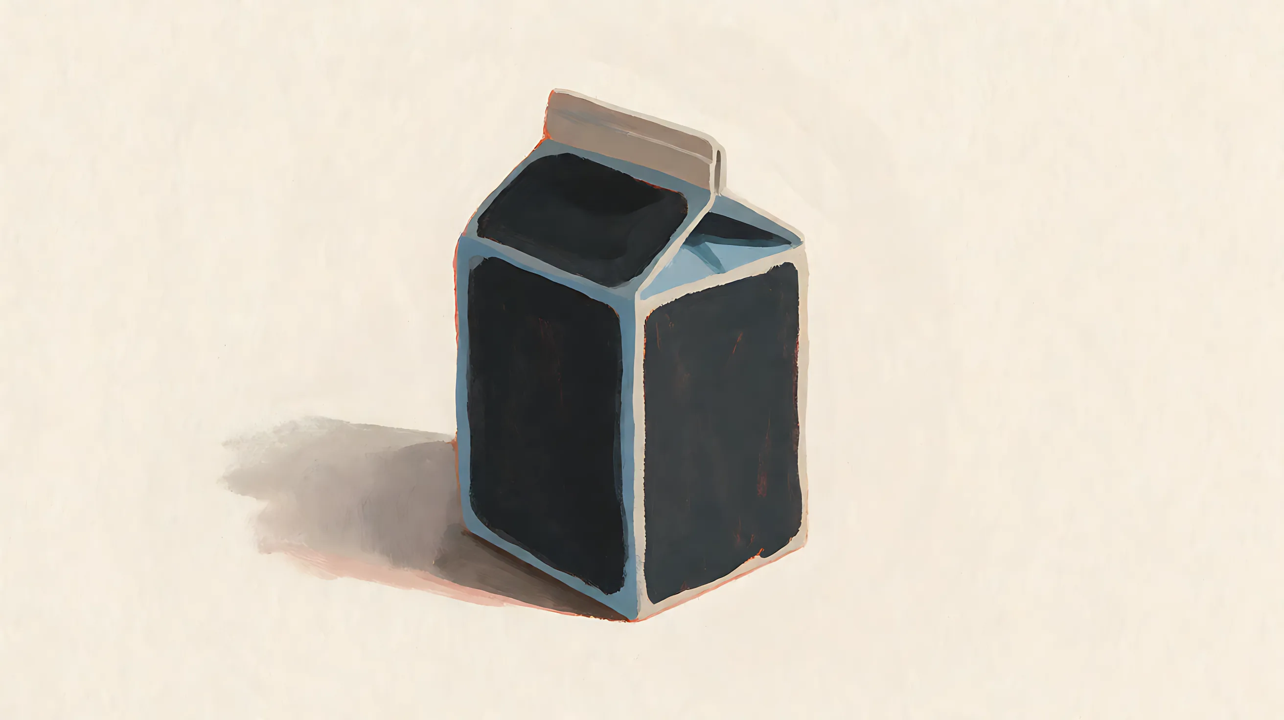 A closed charcoal carton with a muted blue edge
