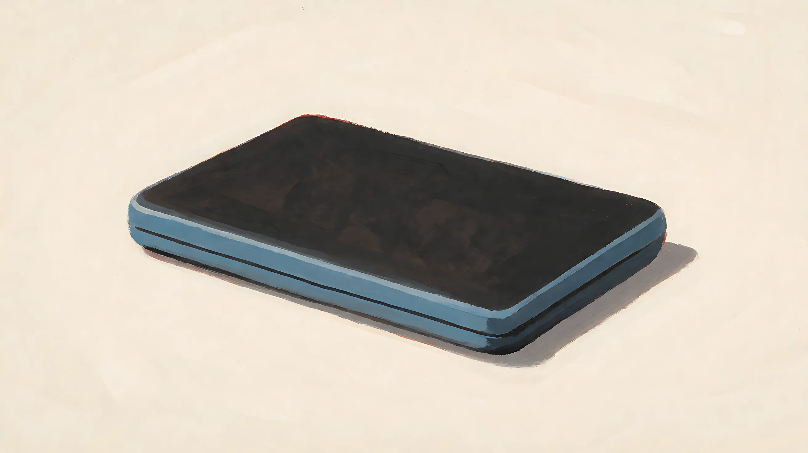 A closed charcoal capture case with a muted blue edge