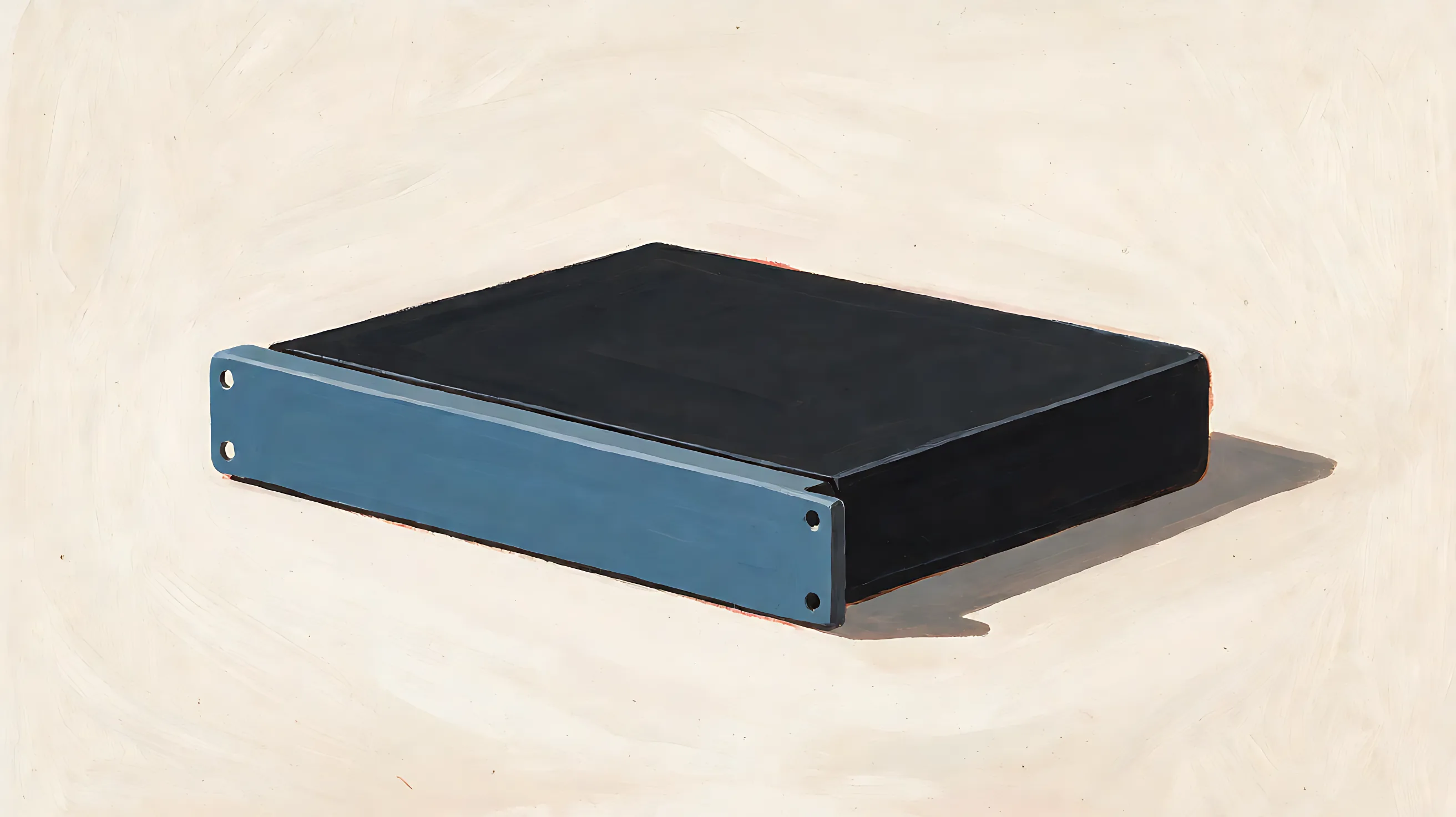 A charcoal server chassis with a muted blue face