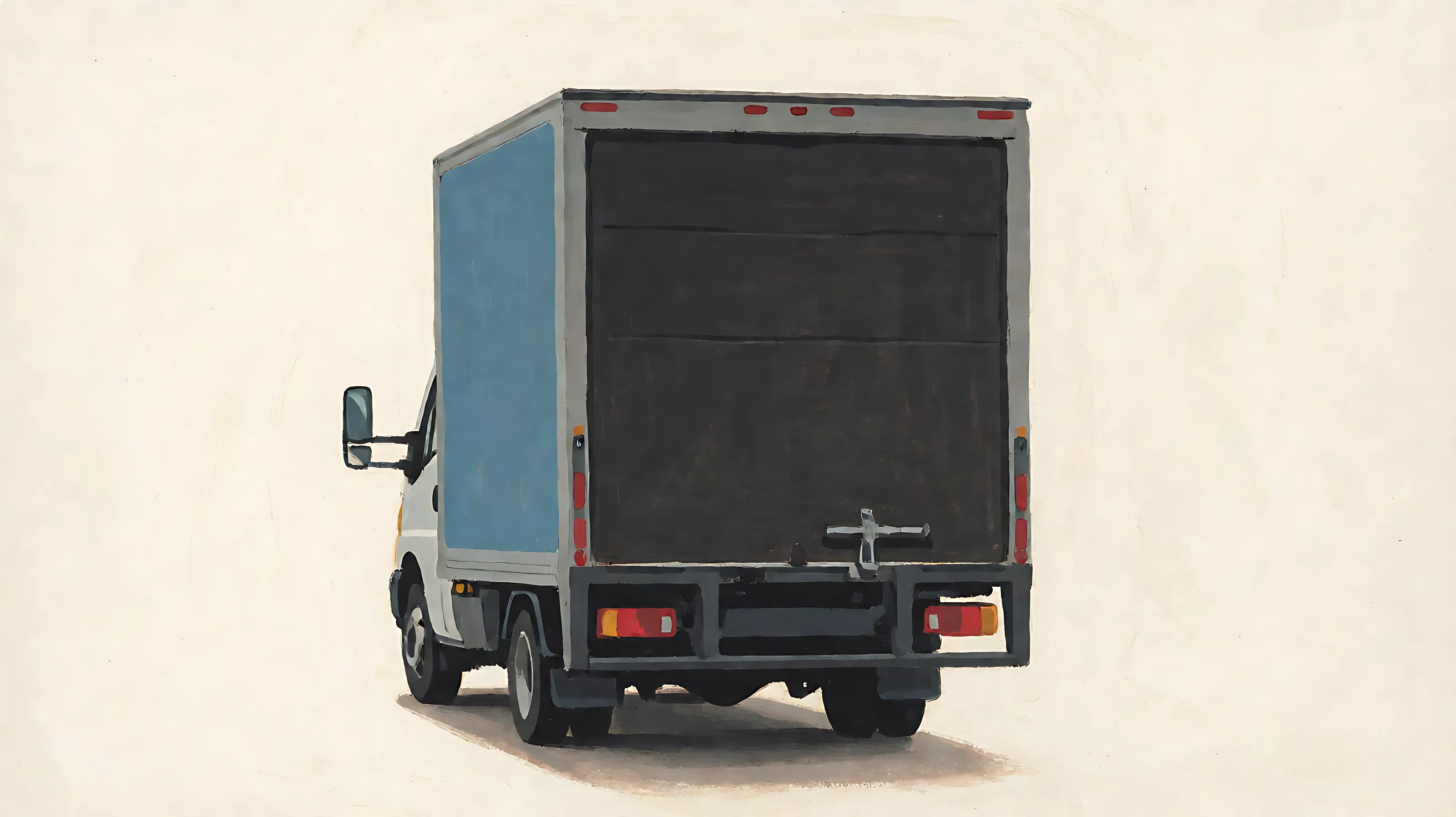 A charcoal cargo box with a muted blue side