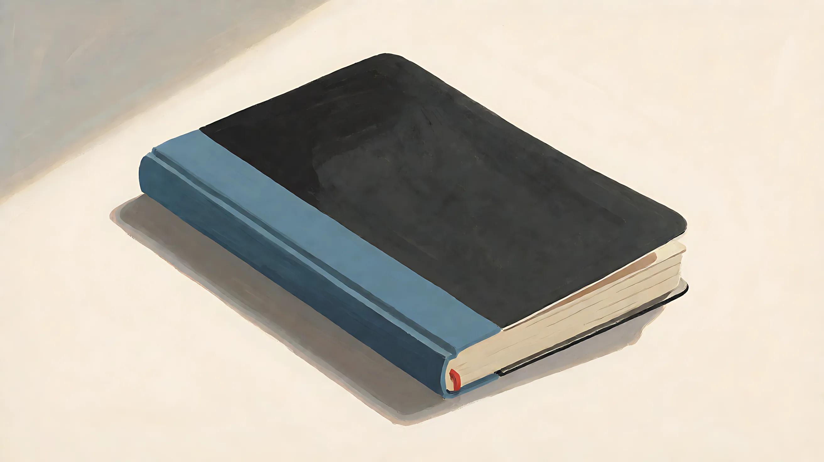 A thick closed notebook