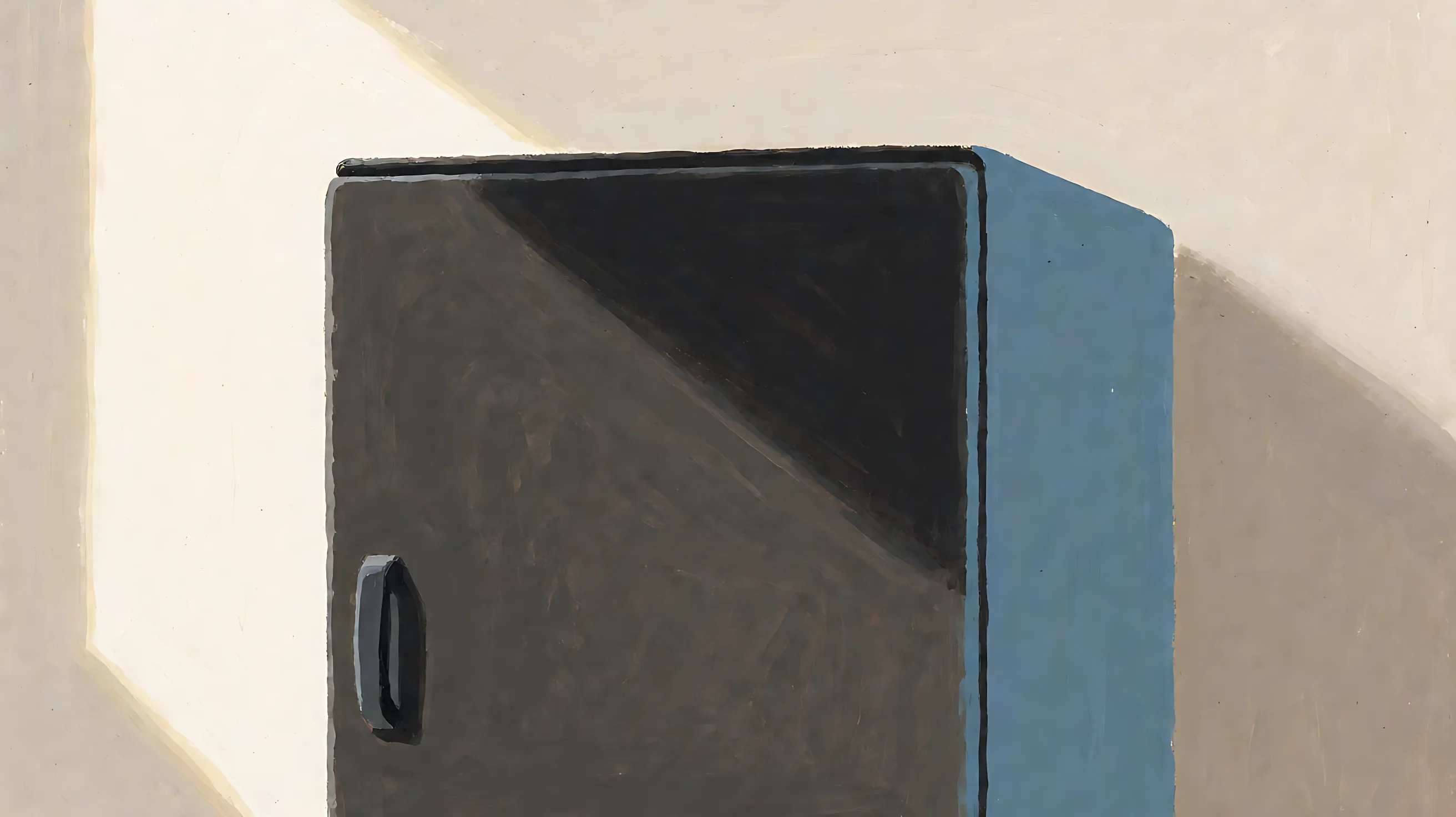 A closed cabinet door