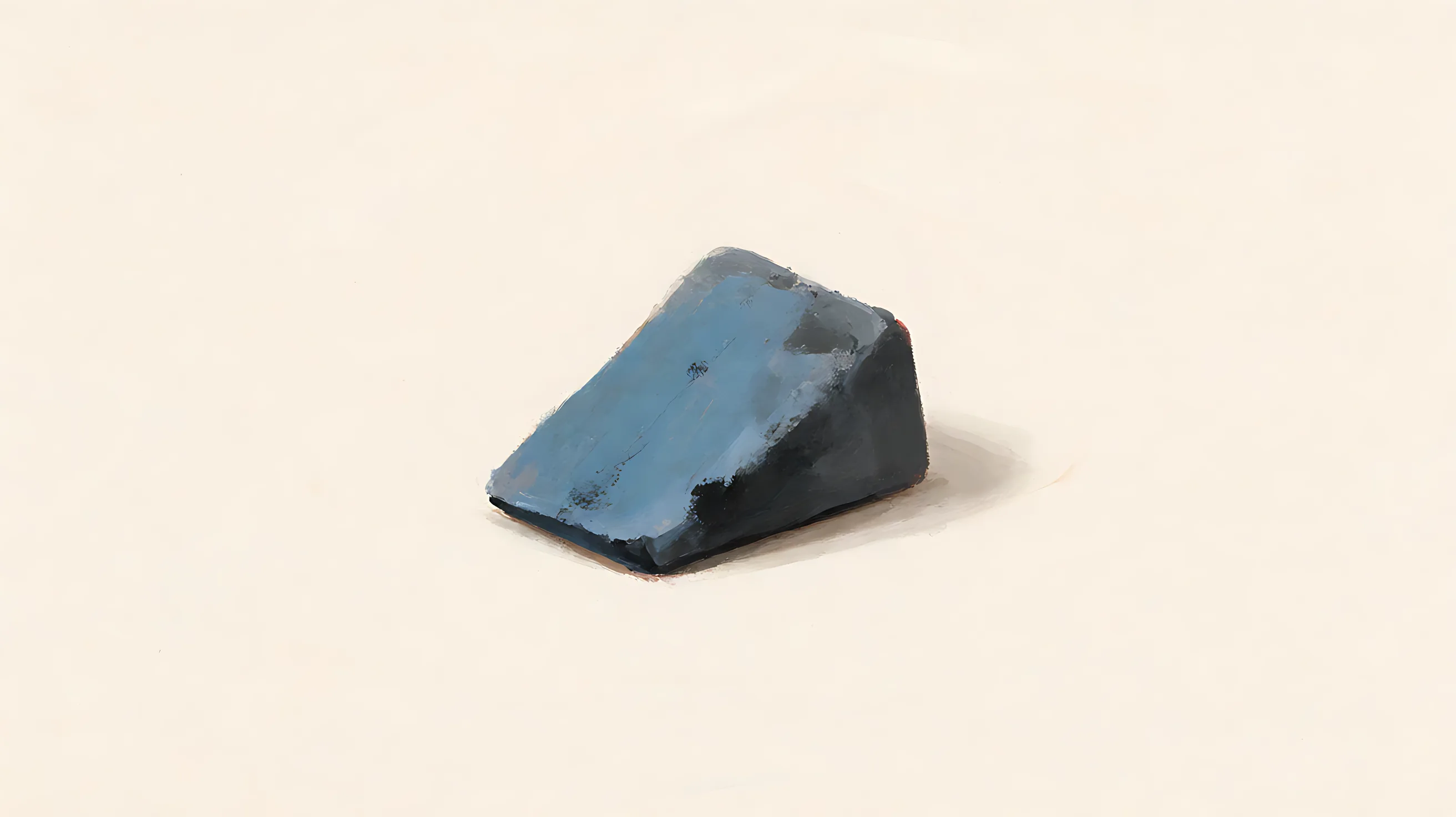 A closed wedge, muted blue slope, charcoal side