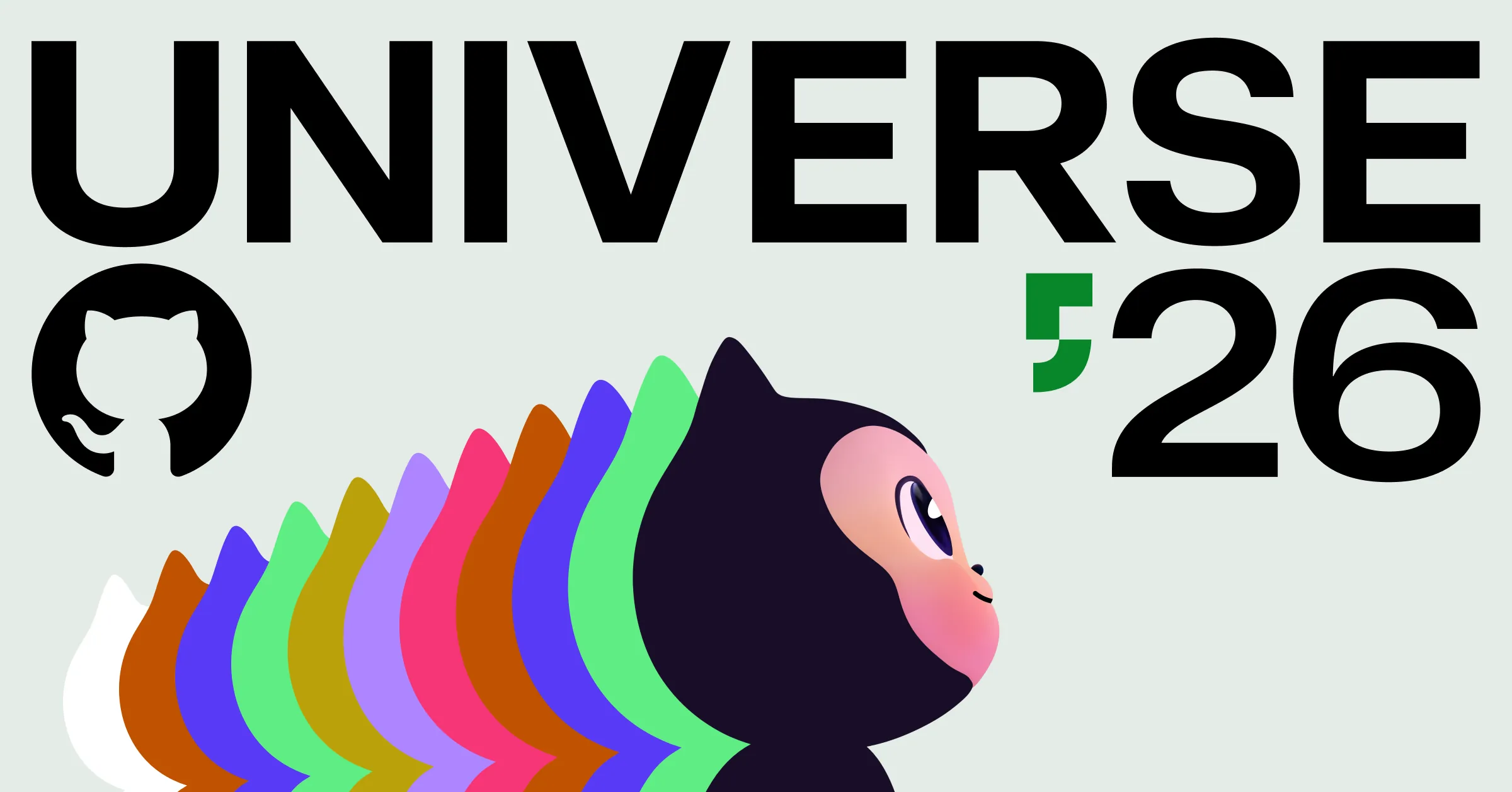 Universe '26 lettering on a pale ground, with the mascot in profile below